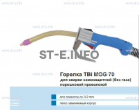 Сварочная горелка TBi MOG 70 (без корпуса) для сварки самозащитной порошковой проволокой (без газа) - st-e.info - Волгоград