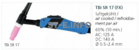Горелка для аргонодуговой сварки TIG SR-P 17 FX TBi  8 м (газовое охлаждение) - st-e.info - Волгоград