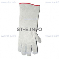 Перчатки-краги спилковые пятипалые серые с подложкой - st-e.info - Волгоград