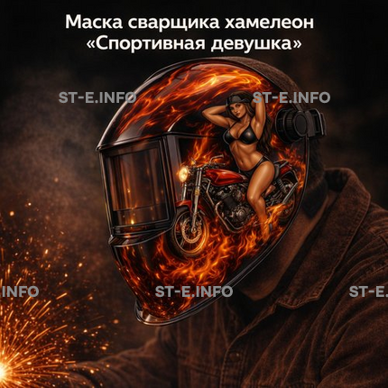 Маска сварщика хамелеон «Спортивная девушка» (YXE-718G PRO) - st-e.info - Волгоград